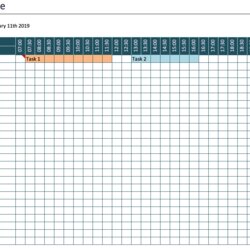 Excellent Hourly Schedule Template Spreadsheet Calendar Increment Overview