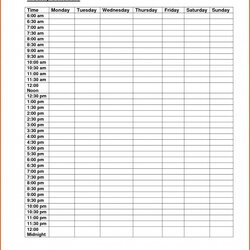 Swell Excel Hourly Schedule Template Impressive Example