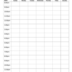 Super Effective Hourly Schedule Templates Excel Ms Word Template Kb