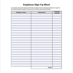 Employee Sign In Sheets Sample Templates Sheet