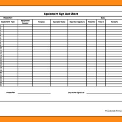 Employee Sign In Sheets Template Business Sheet Equipment Out