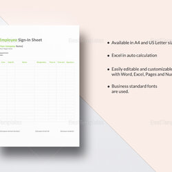 Marvelous Employee Sign In Sheet Template Word Excel Apple Pages Numbers