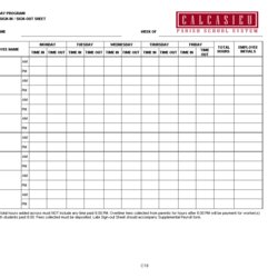 Very Good Employee Sign In Sheet Template Excel Templates Create Time