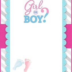 Gender Reveal Invitation Templates World Printable Invitations Baby Background Party Girl Shower Boy