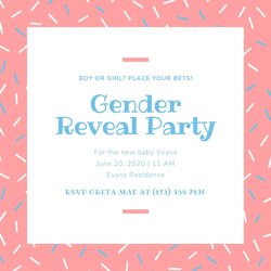 Very Good Free Custom Printable Gender Reveal Invitation Templates Invitations Powder Blue And Coral