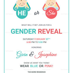 Baby Gender Reveal Invitation Card Design Template In Word Publisher Invitations