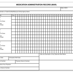 Perfect Best Printable Medication Administration Record Template For Medicine Blank
