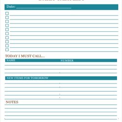 Super Daily Task List Template Printable Templates For Work