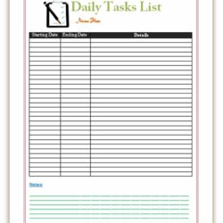 Capital Daily Task List Template Word Creative Design Templates