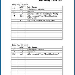 Superlative Free Printable Daily Task List Template Other Sample Of