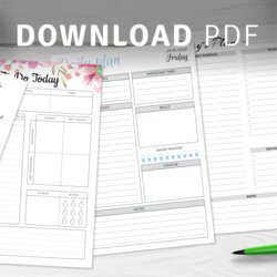Daily Task List Templates Download Planner Hardcover Style Floral