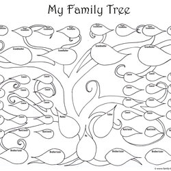 Wizard Printable Blank Family Tree To Make Your Kids Genealogy Chart Template Coloring Drawing Large Pages