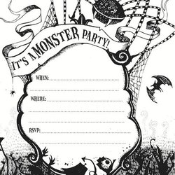 Very Good Free Halloween Party Invite Templates Invitations Printable Invitation Birthday Scary Monster