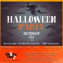 Swell Halloween Invitation Custom Printable Party Hall
