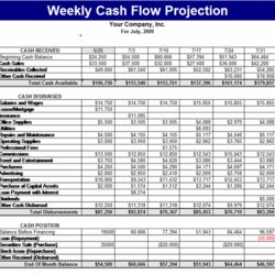 Supreme Weekly Cash Flow Template Excel Free Printable Templates Projection