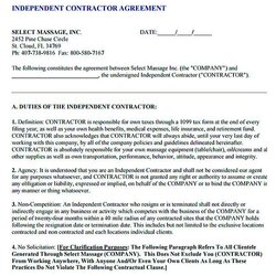 Subcontractor Agreement Template Free Download Contractor Sample Company Contract Templates Subcontractors