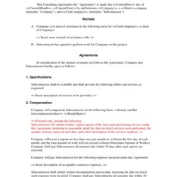 Superb Subcontractor Agreement Form Free Printable Documents Template Business Contractor Simple Plan