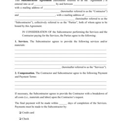 Subcontractor Agreement Template Fill Out Sign Online And Download Printable Print Big