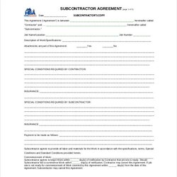 Very Good Subcontractor Agreement Template Word Contract Subcontract Contractor Subcontractors Samples