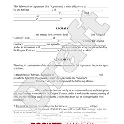 The Highest Standard Free Subcontractor Agreement Template Rocket Lawyer Sample