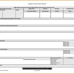 Corrective And Preventive Action Form Template Excel Spreadsheet Solving Problem Request Report Examples