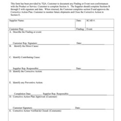 Tremendous Corrective Action Form Template Fill Out And Sign Printable Supplier Request Scar Quality Forms