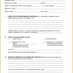 Legit Employee Corrective Action Form Charlotte Clergy Coalition Template Sample Info Lovely Facile Of