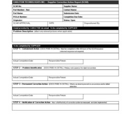 Preeminent Corrective Action Form Template Documents