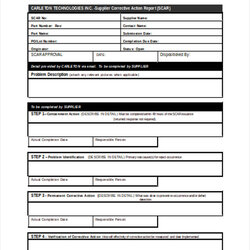 Splendid Free Corrective Action Form Examples In Ms Word Excel Request Template Correction Employee Forms Doc