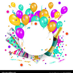Cool Happy Birthday Banner Poster Template Royalty Free Vector Templates Flyer Sample