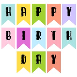 High Quality Happy Birthday Paper Banner Printable Free And