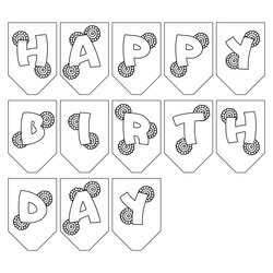 Superb Happy Birthday Banners Outline Free Printable Banner