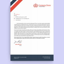 High Quality Free Letterhead Templates Word Doc Illustrator Blue And Red Architect Personal Template