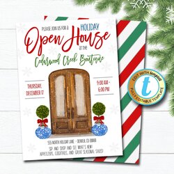 Holiday Open House Invitation Christmas Boutique Shopping Invitations