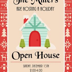 Magnificent Printable Holiday Open House Christmas Party Invitation
