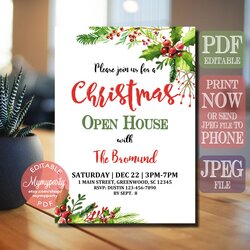 Outstanding Christmas Open House Invitation