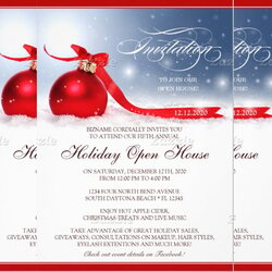 Matchless Open House Invitation Templates Free Sample Example Format Holiday Invitations Template Christmas