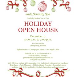 Great Christmas Open House Invitations Free Templates Invitation Wording