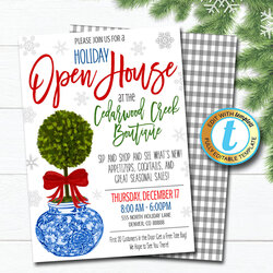 Wizard Holiday Open House Invitation Christmas Boutique Shopping Event
