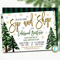 Tremendous Holiday Open House Invitation Boutique Shopping Event Invitations