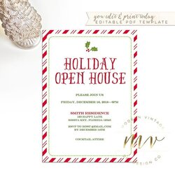High Quality Holiday Open House Invitation Template Christmas Invite