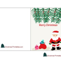Sublime Free Printable Christmas Cards Holiday Card Merry Cute Santa Template Templates Gift Bag Thank