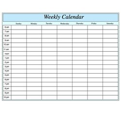 Very Good Free Printable Weekly Calendar Template Word Excel
