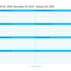 Weekly Calendar Word Excel Template Blank Doc