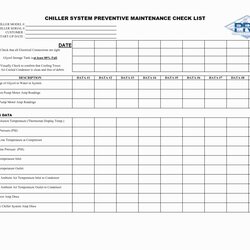 Marvelous Preventive Maintenance Schedule Format Luxury Room Temperature Log Checklist Remarkable Simple
