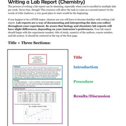 Chemistry Lab Report Guide