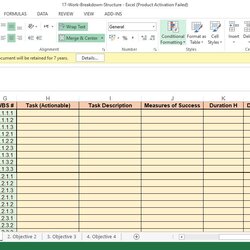 Splendid Free Work Breakdown Structure Template In Excel