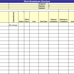 Spiffing Project Management Template Excel Breakdown Work Structure