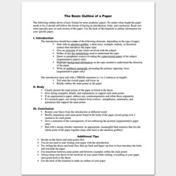 Perfect Research Outline Template For Word Doc Format Paper Essay Terms College