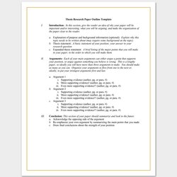 Peerless Essay Outline Template Elementary Thesis Research Paper